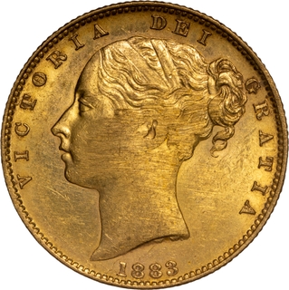 Rare Gold Sovereign Coin of Queen Victoria of Australia of 1883.
