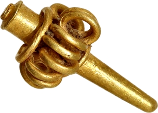 Gold Ear or Nose Ornament Primitive Money  Possibly from Shunga Period.