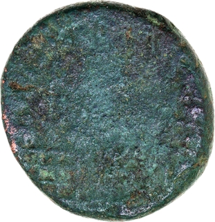 Copper Coin of Ujjaini Region with Human figure countermark on the reverse.