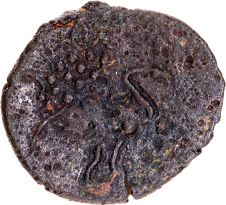 Rare Copper Alloy Crude style Coin of Vishnukundin Dynasty.