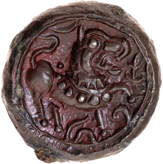 Very Rare Copper Base Alloy Coin of Vishnukundin Dynasty of Heavy weight type.