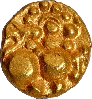 Very Rare Gold One Quarter Fanam Coin of Chalukyas of Kalyana.