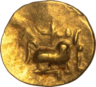 Rare Gold Quarter Fanam Coin of Anantavarman of Eastern Ganga Dynasty of Orissa.