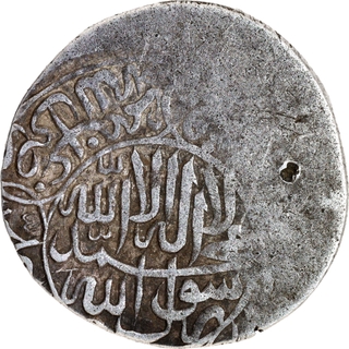 Extremely Rare Humayun 2nd Reign Lahore Mint Silver Shahrukhi Badshah Ghazi type AH 962 Coin.