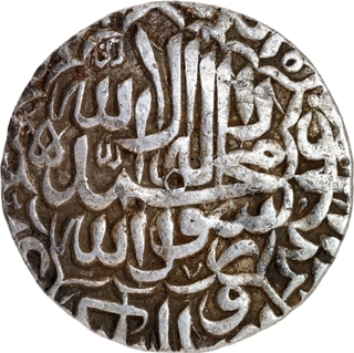 Akbar Jaunpur Dar-ul-khilafa Mint Silver Rupee Broad Flan AH 976 Coin. 