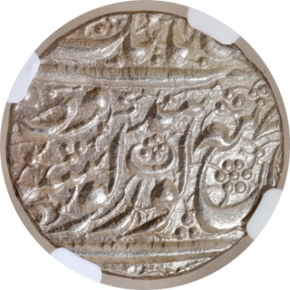 Ranjit Singh Silver Rupee, VS 1884 (1827), Amritsar Sri Amritsar Mint-Nanakshahi Couplet Type, NGC MS62, Rare