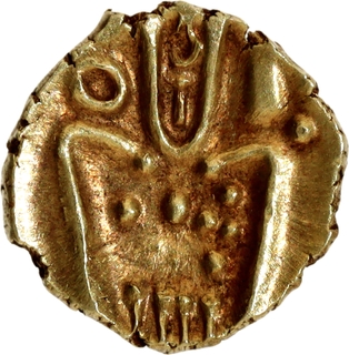 Kali Fanam with Vira Raya, Unattributed, Gold Fanam in UNC Condition.