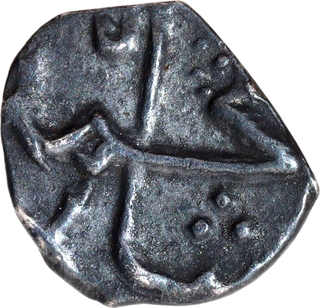 Rare Hyderabad Muhammad Shah Khujista Bunyad Mint, Silver 1/32 Rupee (Half Anna) Coin.