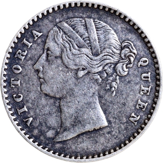Rare Silver Two Annas Coin of Victoria Queen Divided Legend of Calcutta Mint of 1841.