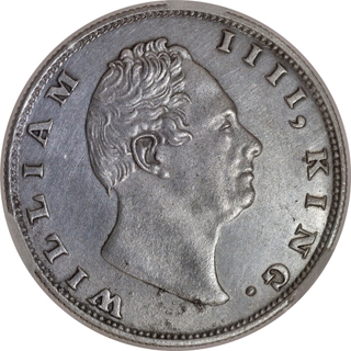 Rare NGS MS 61 Graded Silver One Rupee Coin of King William IIII of 1835 F Dugout Calcutta Mint.