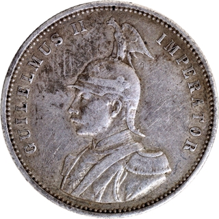 Silver One Rupie Coin of Wilhelm II of German East Africa of 1913.