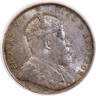 PCGS MS 62 Graded Silver One Dollar Coin of King Edward VII of Strait Settlement of 1908.