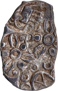 Rare Punch Marked Silver Half Karshapana Coin of Vidarbha Janapada. 