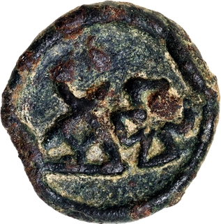 Rare Post Mauryan Copper Karshapana coin of Taxila Region.