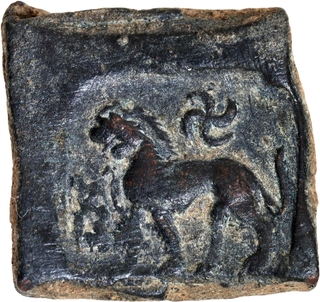 Rare Copper Square Karshapana Coin of Taxila Region of Post Mauryas.