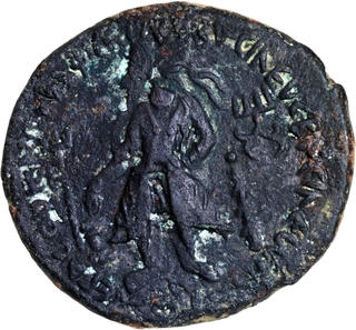 Rare Copper Tetradrachma Coin of Vima Kadphises of Kushan Dynasty.