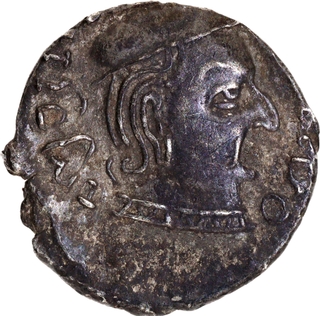 Rare grade Silver Drachma Coin of Viradaman of Western Kshatrapas.