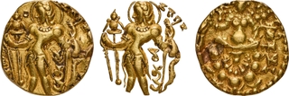 Very Rare Gold Dinar Coin of Chandragupta II of Gupta Dynasty of Archer type.