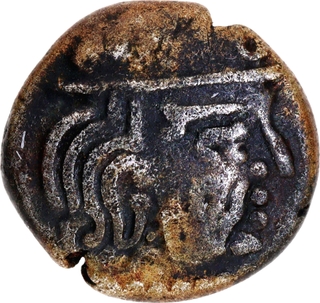 Very Rare Lakhi Brockage Error Silver Drachma Coin of  Gupta Dynasty