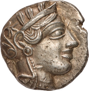 Extremely Rare Greeks Silver Tetradrachma Coin of Athens, Attica, Mid-mass Coinage Issue. 