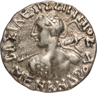 Rare Indo Greeks Silver Drachma Coin of Menander I.