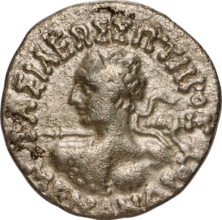  Indo Greeks Silver Drachma Coin of Menander I.