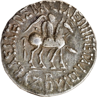 Rare Silver Tetradrachma of Azes I of Indo Scythians.