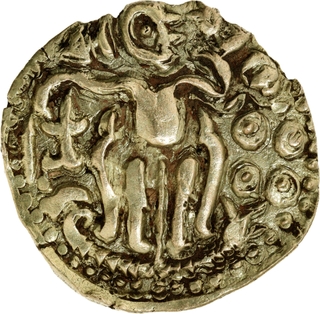 Very Rare Srilankan Kings Gold Kahavanu Coin of Vijaya Bahu I of Chola Empire.