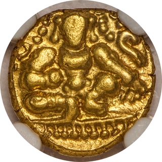 Very Rare NGC Graded AU 58 Gold Varaha Coin of Krishnadevaraya of Vijayanagara Empire.