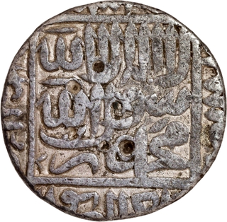 Rare Date AH 964 Silver One Rupee Coin of Akbar of Agra Mint. 
