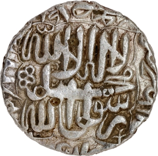Bhakkar Mint Silver Rupee Coin of Akbar Mughal Empire AH 984. 