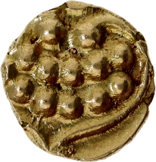 Maratha Confederacy-Getti Fanam of the Rulers of Tanjore Gold Fanam in UNC Condition.