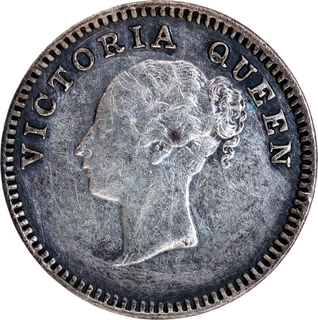 Silver Two Annas Coin of Victoria Queen Continuous Legend of Madras Mint of 1841.