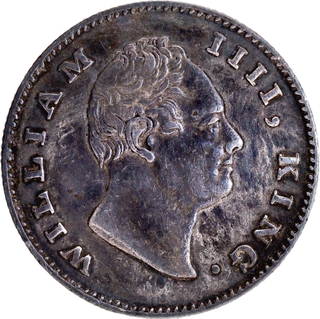 Silver Half Rupee Coin of King William IIII of Bombay Mint of 1835.