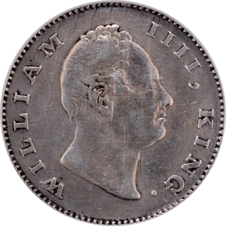 Silver Half Rupee Coin of King William IIII of Bombay Mint of 1835.