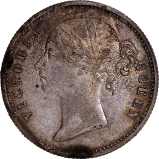 Silver Half Rupee Coin of Victoria Queen Divided Legend of Calcutta Mint of 1840.