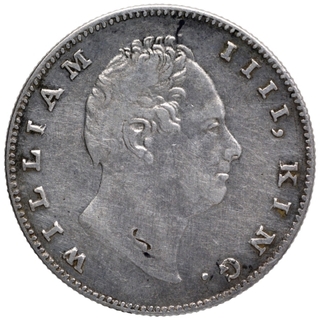 Scarce Silver One Rupee Coin of King William IIII of Bombay Mint of 1835.