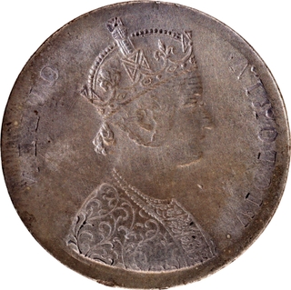 Extremely Rare Lakhi Brockage Error Victoria Queen of Silver One Rupee Coin of 1862-1876.