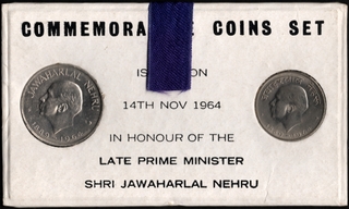 Very Rare 1964 Jawaharlal Nehru Proof Set of Bombay Mint of Republic India.