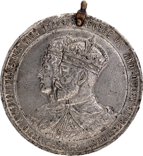 Pewter Medal of Jind State to Commemorative the Coronation at Delhi in 1911.