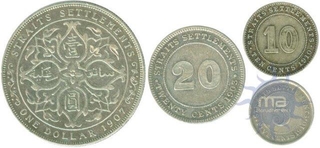 Silver Coins of Straits Settlements.