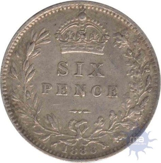 Silver Sixpence Coin of Victoria  of 1888.