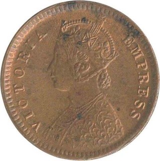 Copper One Twelveth Anna Coin of Victoria Empressof Calcutta Mint of 1886.