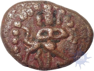 Copper  Coin of  of Mangamma of  Madurai Nayakas.