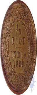 Copper Half  Pice Coins of Bombay Mint of 1925.