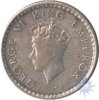 Silver Quarter Rupee Coin of  King George VI of  Bombay Mint of 1940.