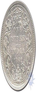 Silver One  Rupee Coin of Victoria Queen of Bombay Mint of 1862.