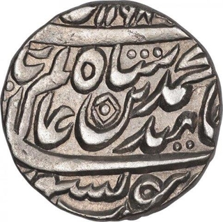 Silver One Rupee Coin of Akbarabad Mustaqir ul Khilafat Agra Mint of Maratha Confederacy.