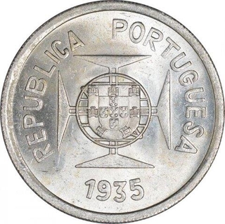 Silver One Rupia Coin of Indo Portuguese.