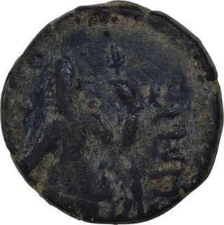 Copper Drachma Coin of Kanishka I of Kushana Dynasty of Oesho Type.